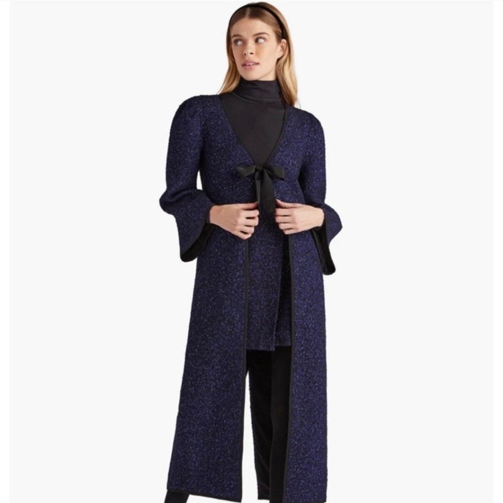 Hill House The Lou Lou Duster Jacket Midnight Tweed
